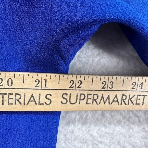 Vintage Liz Claiborne Dress Womens Size 12 Royal Blue Button Up Coat Pockets - Picture 6 of 7